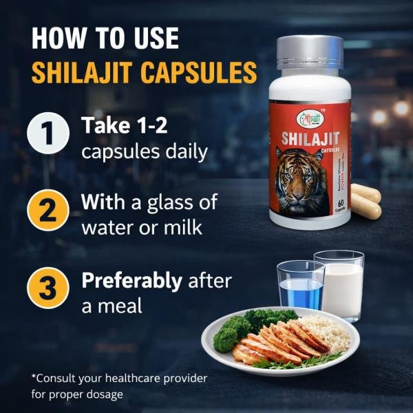 Shilajit Capsules – Natural Energy & Vitality Support (60 Capsules)