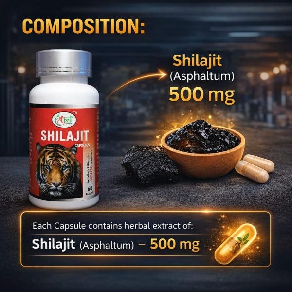 Shilajit Capsules – Natural Energy & Vitality Support (60 Capsules)